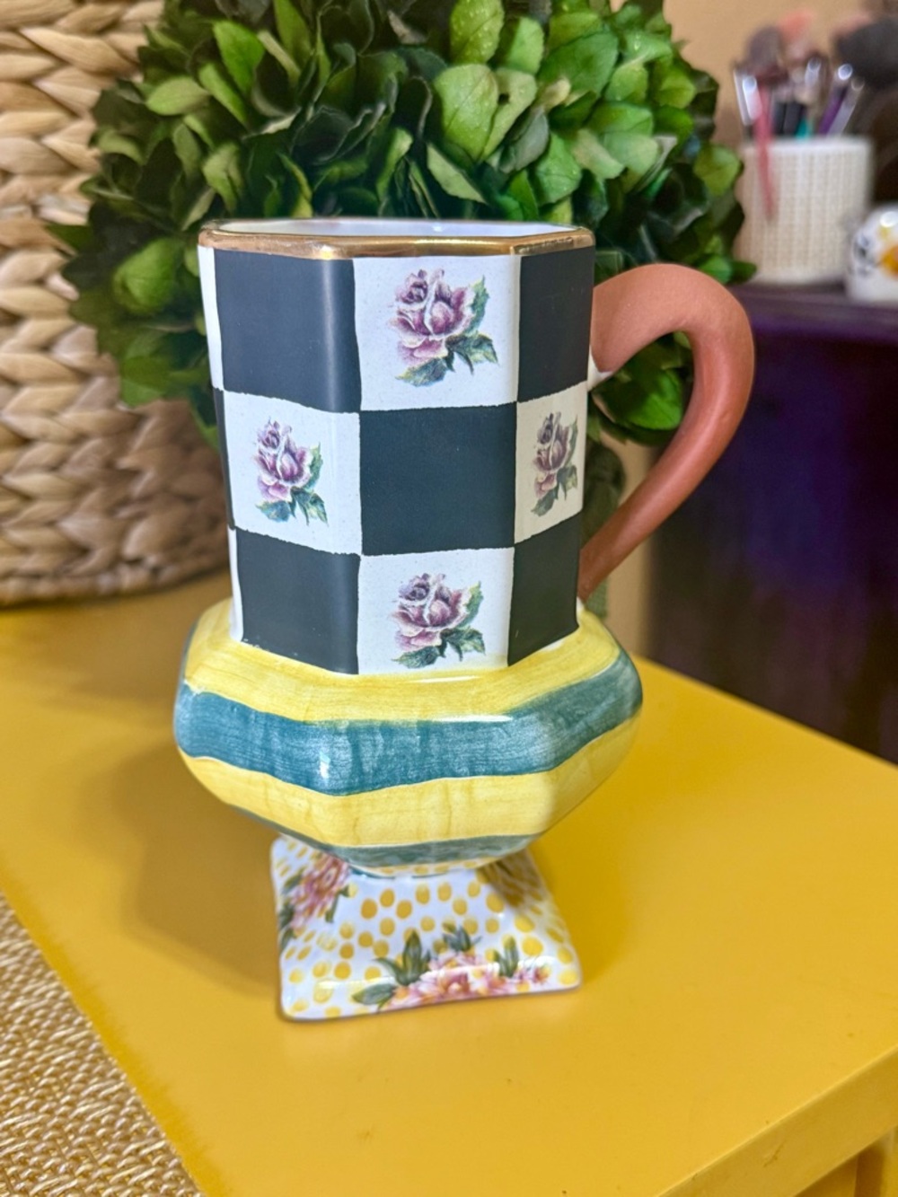 Vintage Mackenzie-Childs Pedestal Mug